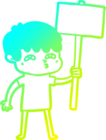cold gradient line drawing of a cartoon curious man png