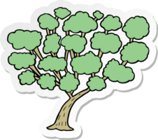 klistermärke av ett tecknat träd png