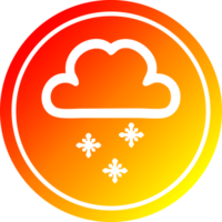 Schnee Wolke kreisförmig Symbol mit warm Gradient Fertig png