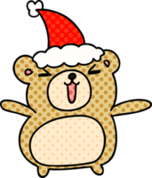 hand drawn christmas cartoon of kawaii bear png