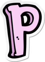 sticker of a cartoon letter P png