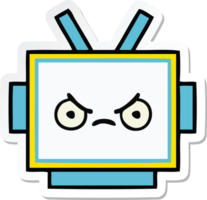 adesivo di una testa di robot simpatico cartone animato png