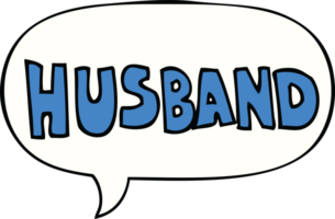 cartoon word husband with speech bubble png