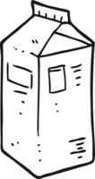 hand drawn black and white cartoon milk carton png