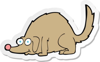 sticker of a cartoon happy dog png