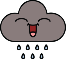 mignonne dessin animé de une orage pluie nuage png