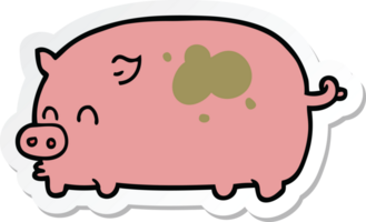 sticker of a cute cartoon pig png