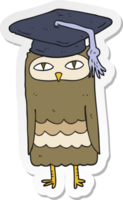 sticker of a cartoon wise owl png