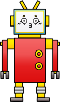 pente ombragé dessin animé de une robot png