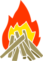 Cartoon-Doodle-Lagerfeuer png