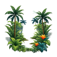 île tropicale avec palmiers png