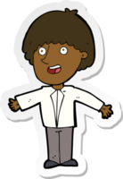 sticker of a cartoon happy man png