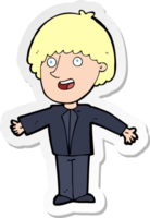 sticker of a cartoon happy man png