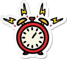 sticker of a cute cartoon ringing alarm clock png