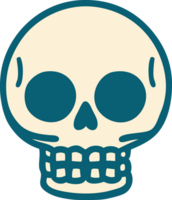 imagen icónica de estilo tatuaje de una calavera png