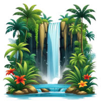 isla tropical con palmeras png
