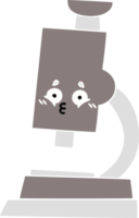 flat color retro cartoon of a microscope png
