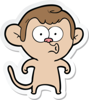 sticker of a cartoon hooting monkey png