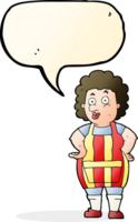 cartoon woman in kitchen apron with speech bubble png