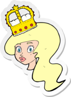 sticker of a cartoon person wearing crown png