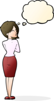 cartoon businesswoman ignoring with thought bubble png