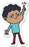 sticker of a cartoon angry man png