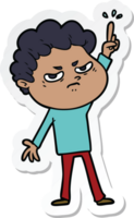 sticker van een cartoon boze man png