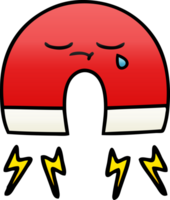 gradient shaded cartoon of a magnet png