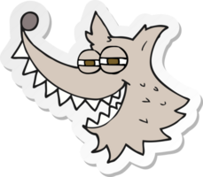 autocollant d'un loup fou de dessin animé png