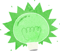 cartoon flashing green light bulb png