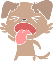 flat color style cartoon disgusted dog png