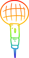 rainbow gradient line drawing of a cartoon microphone png