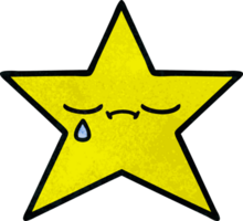 retro grunge textura dibujos animados de un oro estrella png