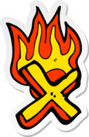 sticker van een cartoon brandende letter png