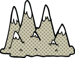 comico libro stile cartone animato montagne png