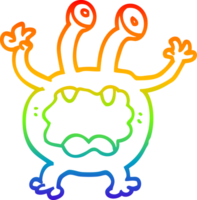 regenboog helling lijn tekening van een tekenfilm monster png