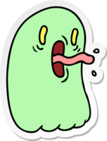 hand drawn sticker cartoon of kawaii scary ghost png