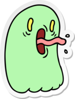 mano dibujado pegatina dibujos animados de kawaii de miedo fantasma png