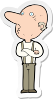 sticker of a cartoon old man with folded arms png