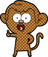 dessin animé singe choqué png