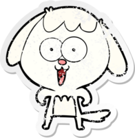 distressed sticker of a cute cartoon dog png