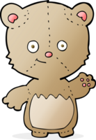 cartoon little teddy bear waving png