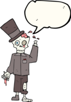 hand drawn speech bubble cartoon posh zombie png