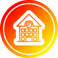 school house circular icon with warm gradient finish png