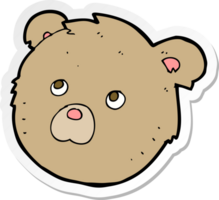 sticker van een cartoon teddybeergezicht png