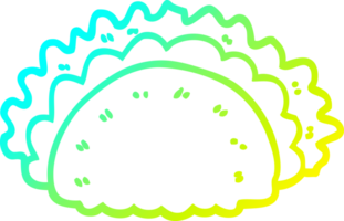 cold gradient line drawing of a cartoon taco png