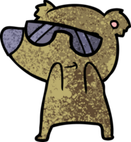 cute cartoon bear wearing sunglasses png