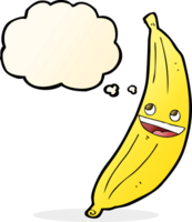 cartoon happy banana with thought bubble png