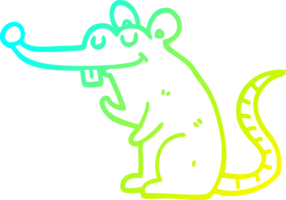 du froid pente ligne dessin de une dessin animé rat png