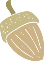 flat color illustration of acorn png